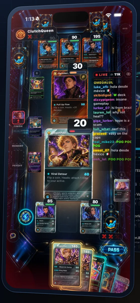 StreamPicks Arena battle running on a phone