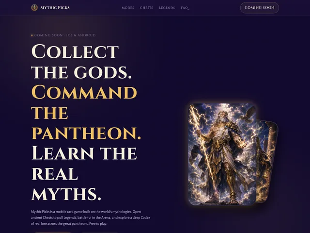 Mythic Picks project website