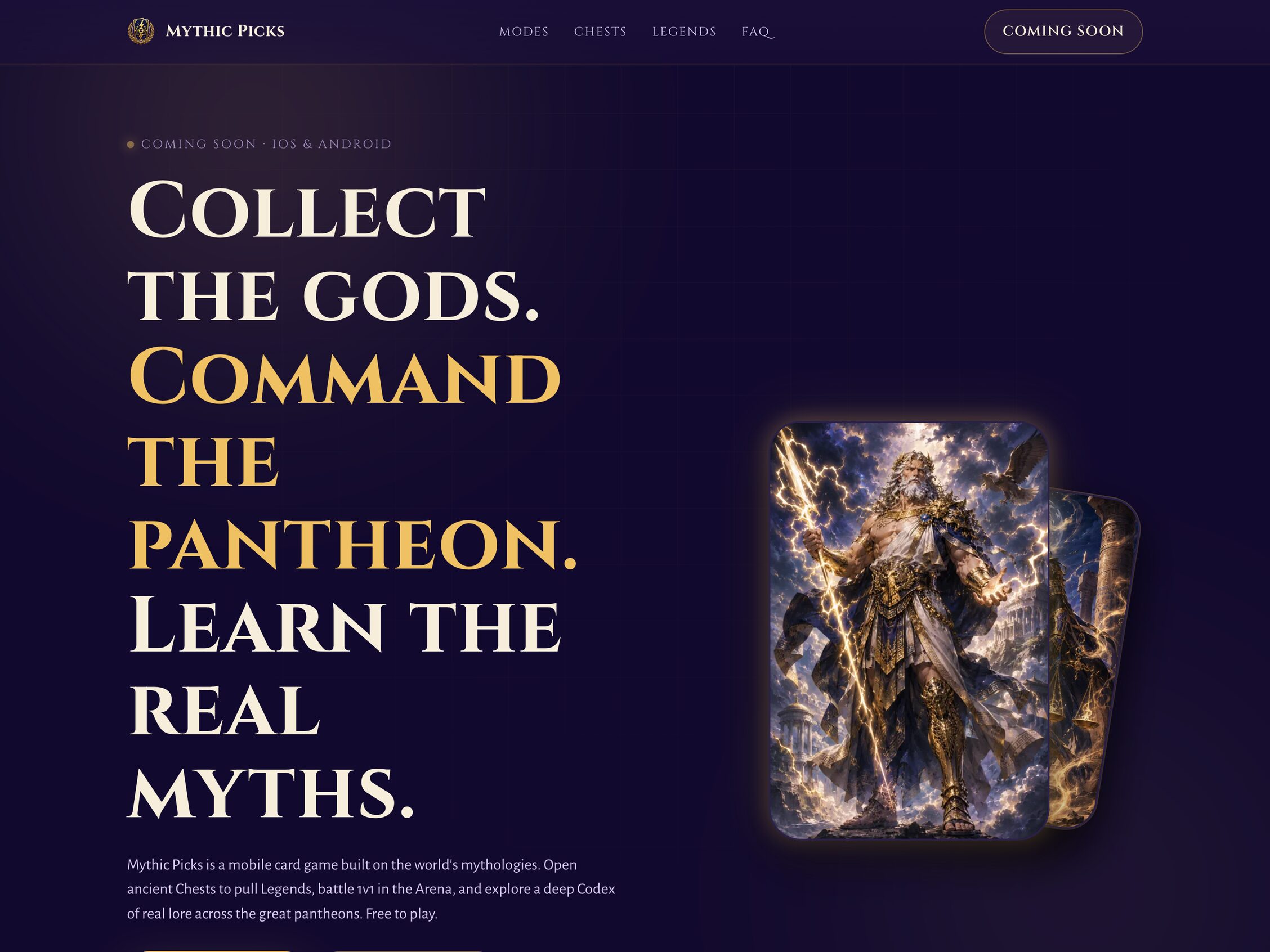 Mythic Picks website